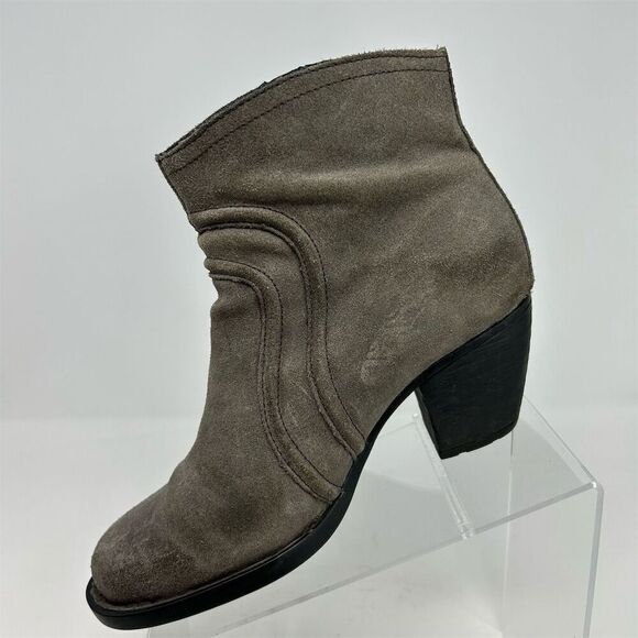 Born Women's Abby Gray Ankle Booties Size 8M Casual Zip Block Heel Fall - Picture 4 of 13